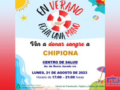Llamada para una nueva donación colectiva de sangre el lunes 21 de agosto en Chipiona