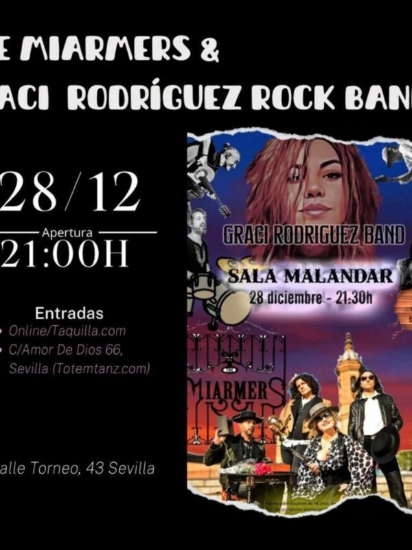 Concierto de rock en Sevilla el 28 de diciembre en la sala Malandar.