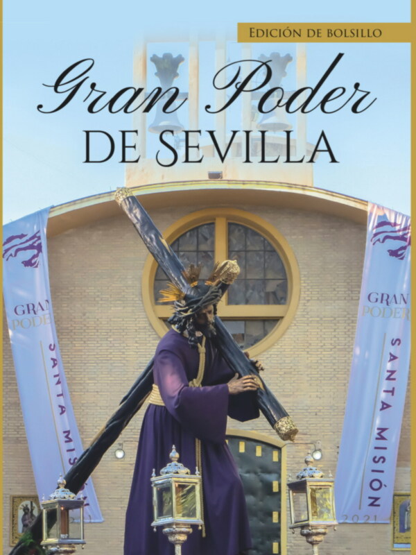 Una imagen de la Semana Santa en Sevilla, con un paso portando una cruz y otros detalles festivos.