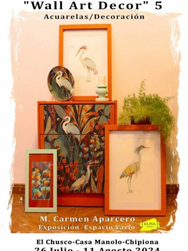 Exposición de acuarelas 'Espacio Vacío' de M. Carmen Aparcero en El Chusco Casa Manolo Chipiona, del 26 de julio al 11 de agosto de 2024.