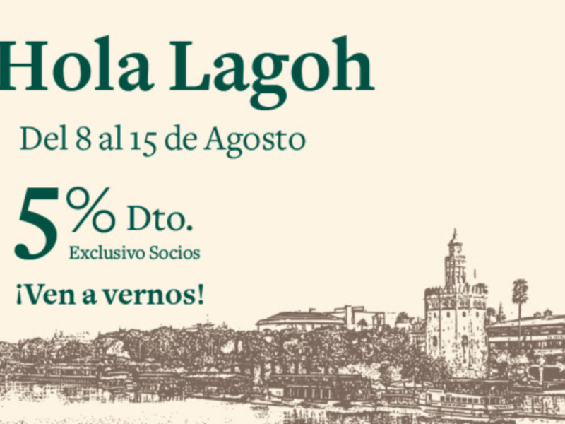 "Descubre la magia de Hola Lagoh en el mes de agosto. ¡Socios, aprovecha el 5% de descuento exclusivo! Del 8 al 15 de agosto, ¡ven a vivir la experiencia!"