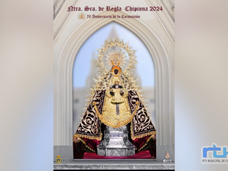 Venerada imagen de Ntra. Sra. de Regla en Chipiona, conmemorando el 70 Aniversario de su Coronación.