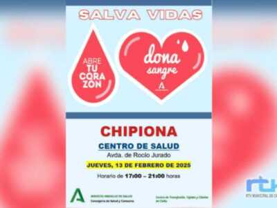 ‘Salva vidas, abre tu corazón’, convocan a nueva donación colectiva de sangre para el próximo jueves en Chipiona