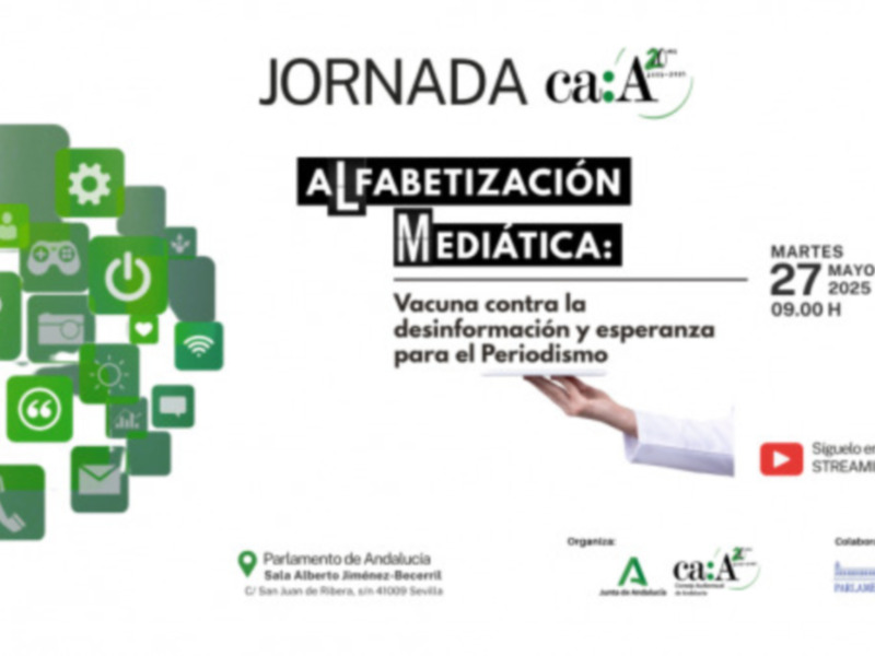 Jornada de alfabetización mediática en el Parlamento de Aragón, con temas sobre desinformación y esperanza para el periodismo. Organizada por CaA, en colaboración con el Parlamento de Aragón.