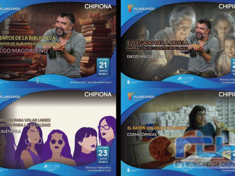 La Biblioteca Municipal ‘José Miranda de Sardi’ de Chipiona celebrará el Día de las Bibliotecas con un ciclo de cuentacuentos