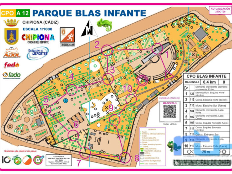 Chipiona renueva su Circuito Permanente de Orientación en el Parque Blas Infante para uso educativo y deportivo