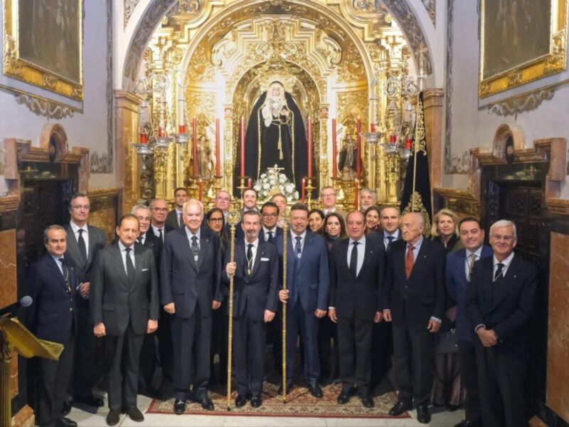 El Excmo. Sr. D. Marcelo Maestre León, tras su toma de posesión en la Soledad de San Lorenzo 