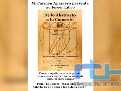Mari Carmen Aparcero presentará este sábado en Chipiona su tercer libro, ‘De lo abstracto a lo concreto’