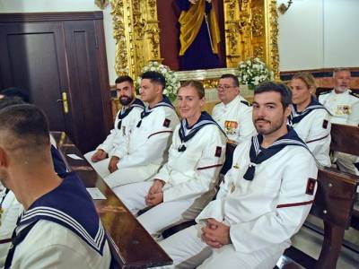 La Comandancia Naval de Sevilla honra a la Virgen del Carmen con una solemne Eucaristía en la Capilla de los Marineros 