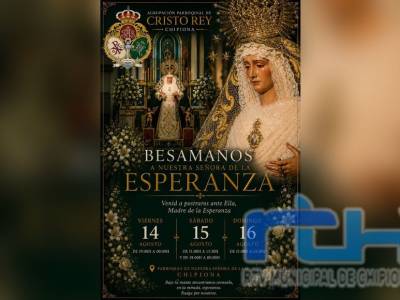 La Agrupación Parroquial Cristo Rey de Chipiona anuncia el besamanos de Nuestra Señora de la Esperanza