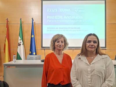 Representantes del equipo PAI de Los Palacios y Villafranca en la jornada de la Red EDIL Andalucía en Granada.